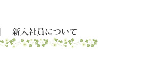 新入社員について